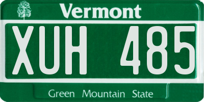VT license plate XUH485
