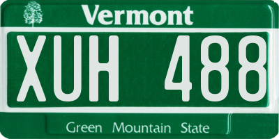 VT license plate XUH488