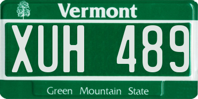 VT license plate XUH489