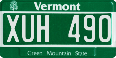 VT license plate XUH490
