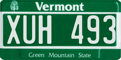 VT license plate XUH493