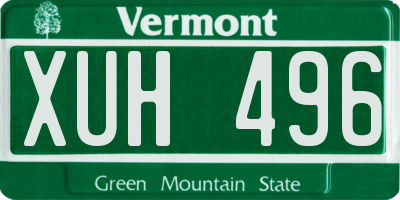VT license plate XUH496