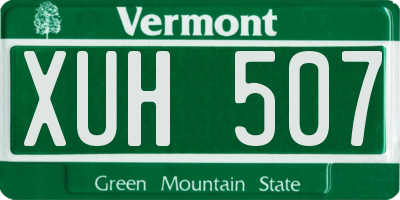 VT license plate XUH507