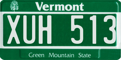 VT license plate XUH513