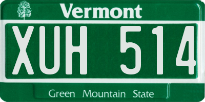 VT license plate XUH514