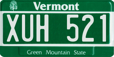 VT license plate XUH521