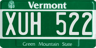 VT license plate XUH522