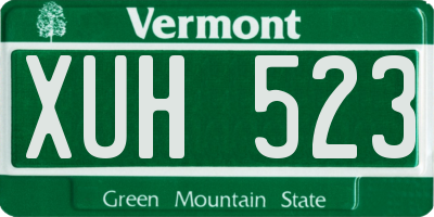 VT license plate XUH523
