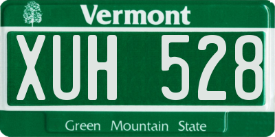 VT license plate XUH528