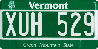 VT license plate XUH529
