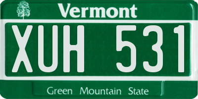 VT license plate XUH531