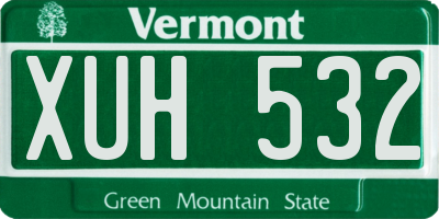 VT license plate XUH532