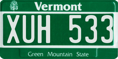 VT license plate XUH533