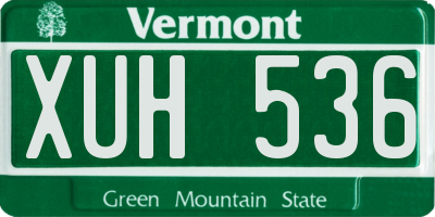 VT license plate XUH536