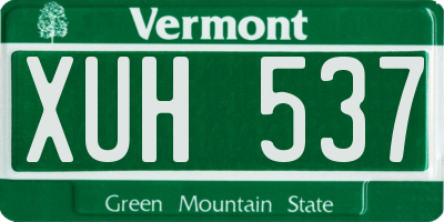 VT license plate XUH537