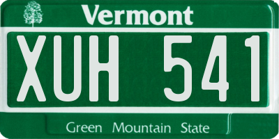 VT license plate XUH541