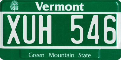 VT license plate XUH546