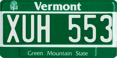 VT license plate XUH553