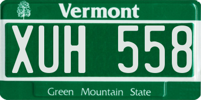 VT license plate XUH558