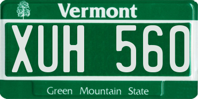 VT license plate XUH560