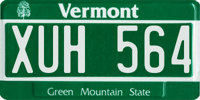 VT license plate XUH564