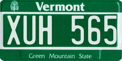 VT license plate XUH565
