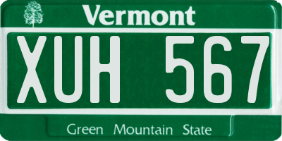 VT license plate XUH567