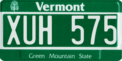 VT license plate XUH575