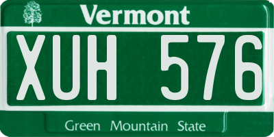 VT license plate XUH576
