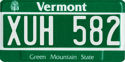 VT license plate XUH582