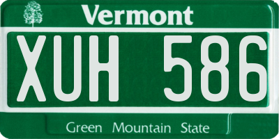 VT license plate XUH586