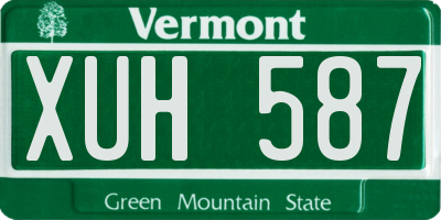 VT license plate XUH587