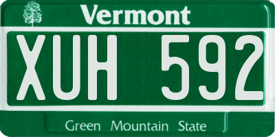 VT license plate XUH592