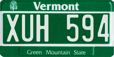 VT license plate XUH594