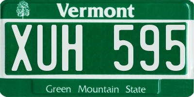 VT license plate XUH595