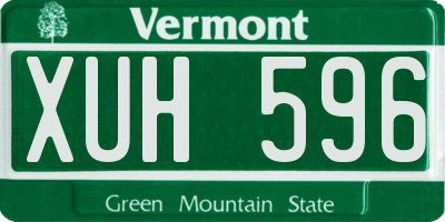VT license plate XUH596