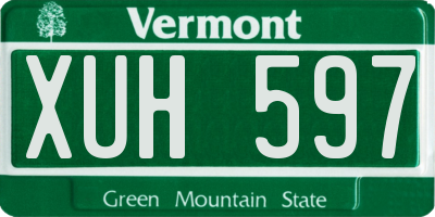 VT license plate XUH597