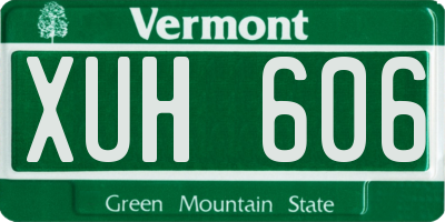 VT license plate XUH606