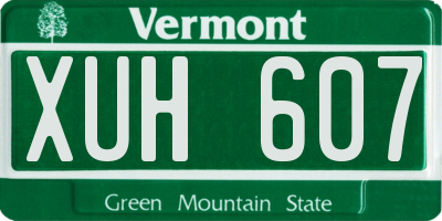 VT license plate XUH607