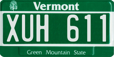 VT license plate XUH611