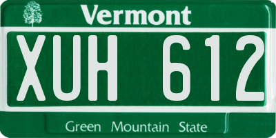 VT license plate XUH612