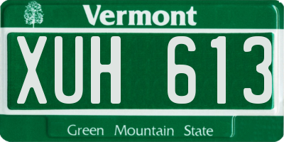 VT license plate XUH613