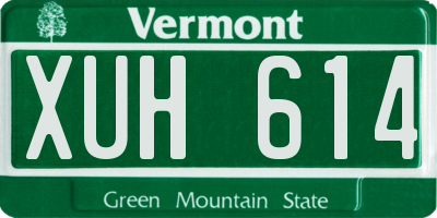 VT license plate XUH614