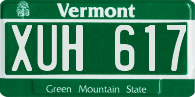 VT license plate XUH617
