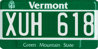 VT license plate XUH618