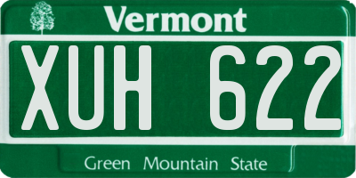 VT license plate XUH622