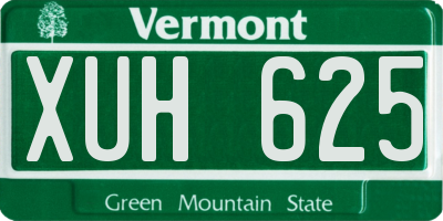 VT license plate XUH625