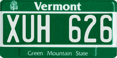 VT license plate XUH626