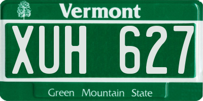 VT license plate XUH627