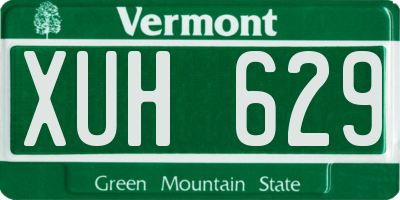 VT license plate XUH629
